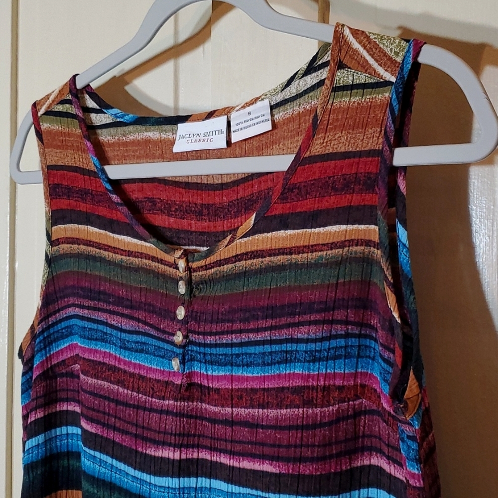Tribal Striped Sleeveless Scoop Neck Jaclyn Smith - Picture 2 of 8